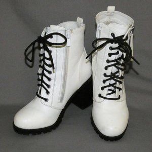 Forever white fashion combat boots